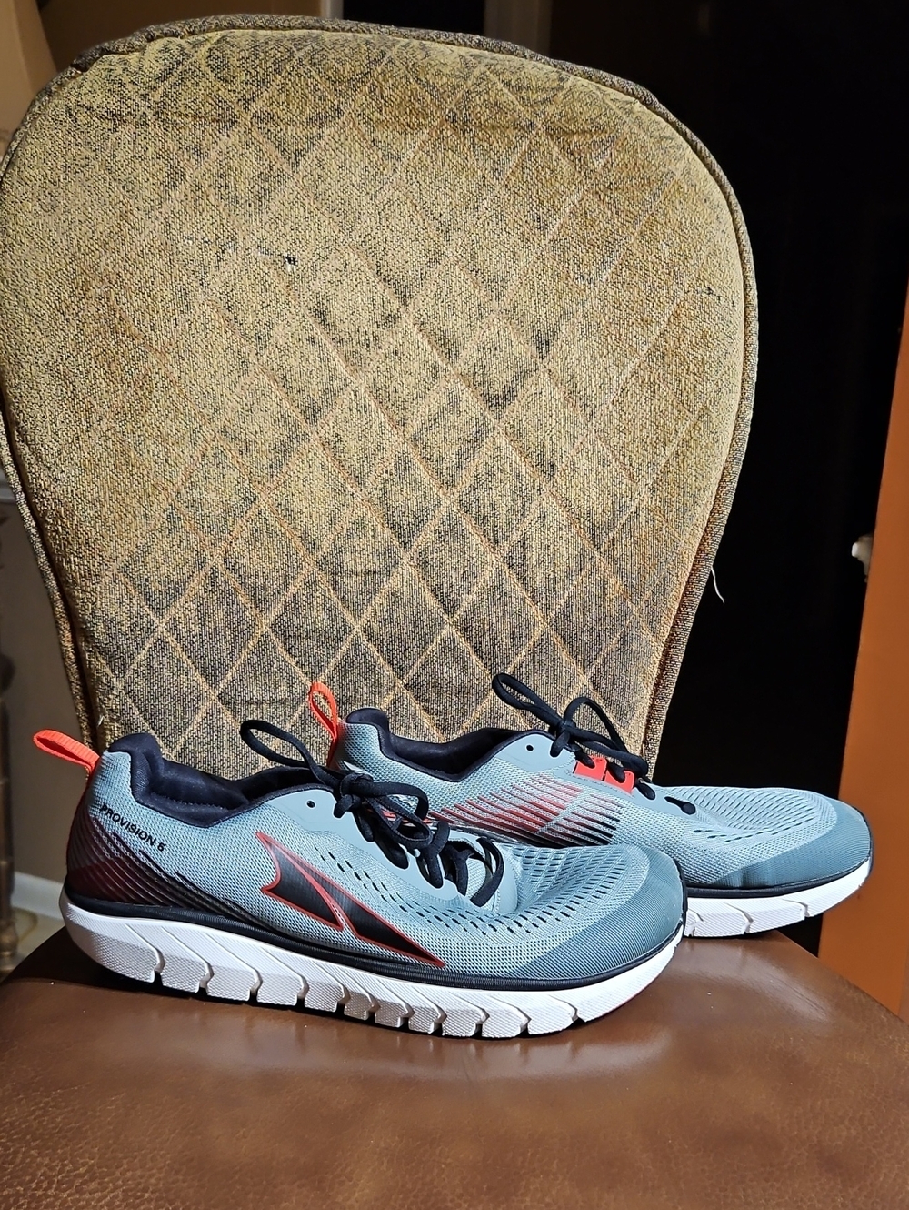 Altra Provision 5 Blue Gray Red Black White Lace Up Road Running Sneakers Shoes